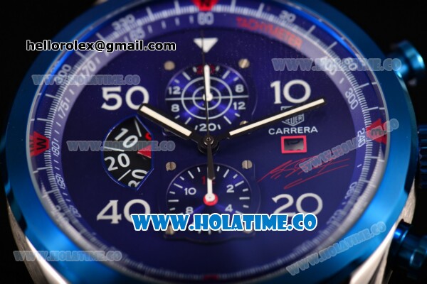 Tag Heuer Carrera Calibre 1887 50th Anniversary Limited Edition Miyota OS20 Quartz Full Steel with Blue Dial and Arabic Numeral Markers - Click Image to Close